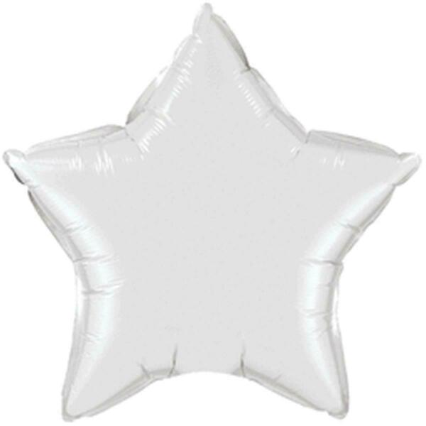 Mayflower Distributing 4 in. White Star Flat Foil Balloon 4840